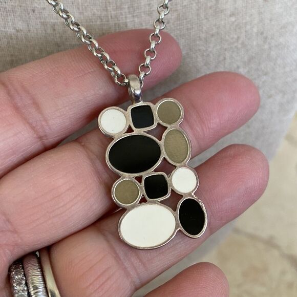 Foxy Originals Matching Set Necklace & Ring Silver Tone & Enamel - Picture 5 of 13